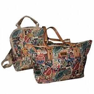 RARE Disney International Exclusive Mickey Collage Set - Backpack and Tote - HTF